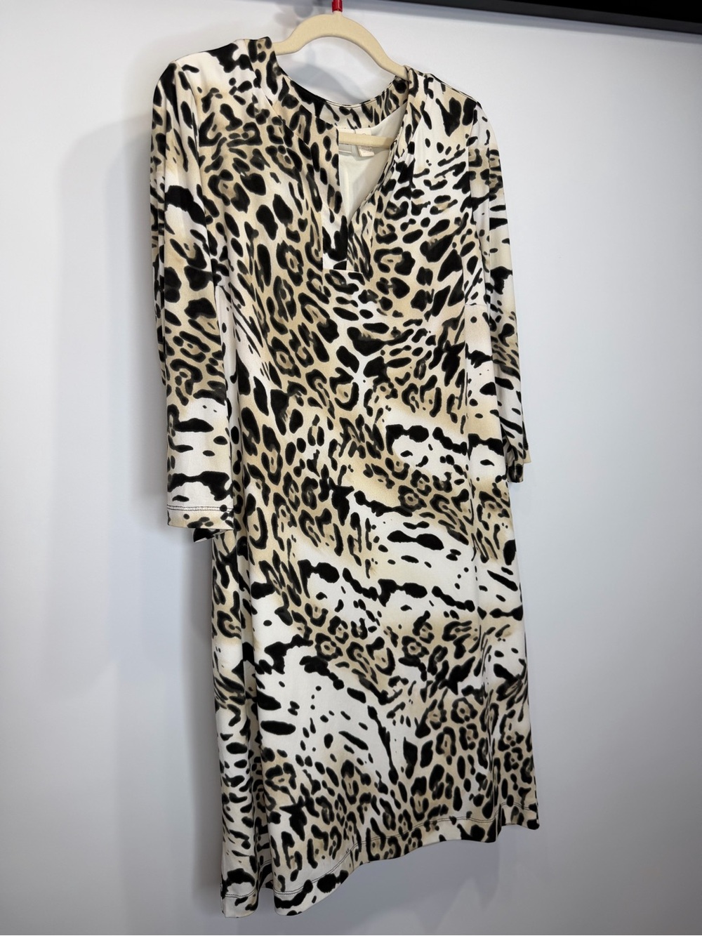 Chico's Leopard Print V-Neck Dress Size L - Picture 4 of 11